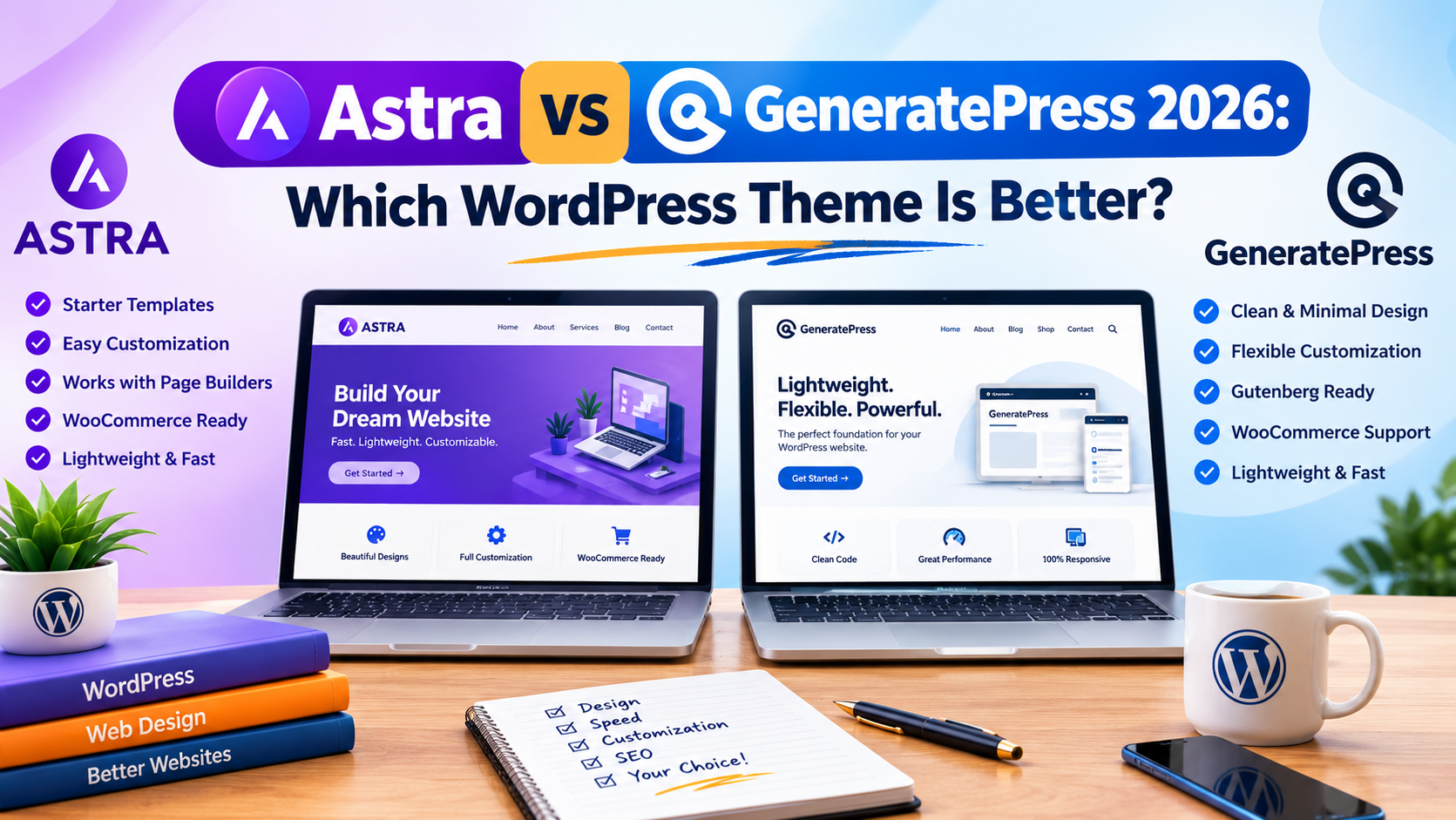 Astra vs GeneratePress 2026: